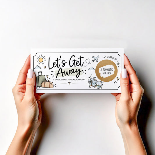 Personalised Holiday Reveal Scratch Off Card Surprise Trip Weekend Away Travel Gift