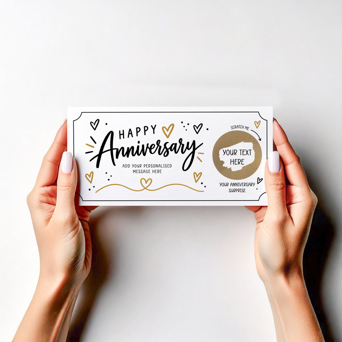 Personalised Anniversary Scratch Off Card Surprise Gift Experience Reveal Card