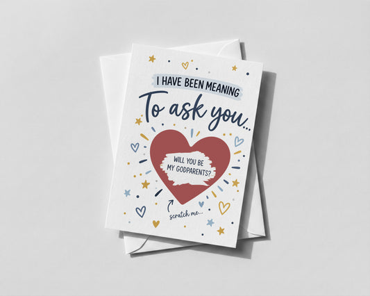 Godparent Proposal Scratch Off Card Godmother Godfather Christening Baptism Gift