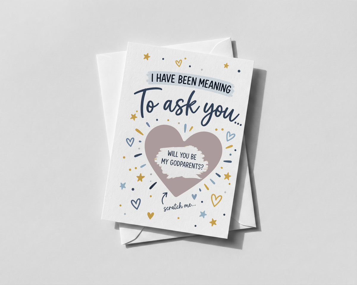 Godparent Proposal Scratch Off Card Godmother Godfather Christening Baptism Gift
