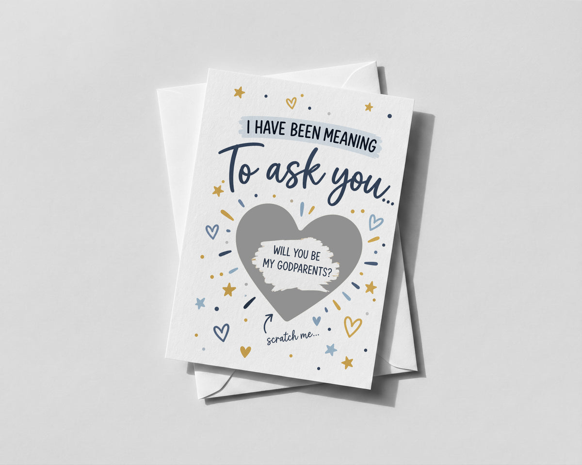 Godparent Proposal Scratch Off Card Godmother Godfather Christening Baptism Gift