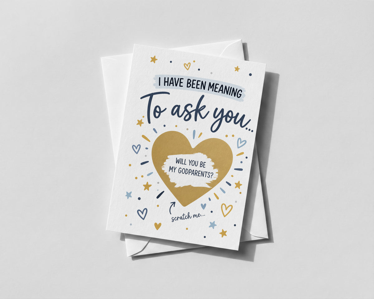 Godparent Proposal Scratch Off Card Godmother Godfather Christening Baptism Gift