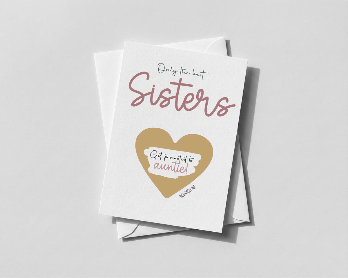 Personalised You’re Going to Be an Auntie Scratch Card – Pregnancy Reveal for Sister • Promoted to Auntie