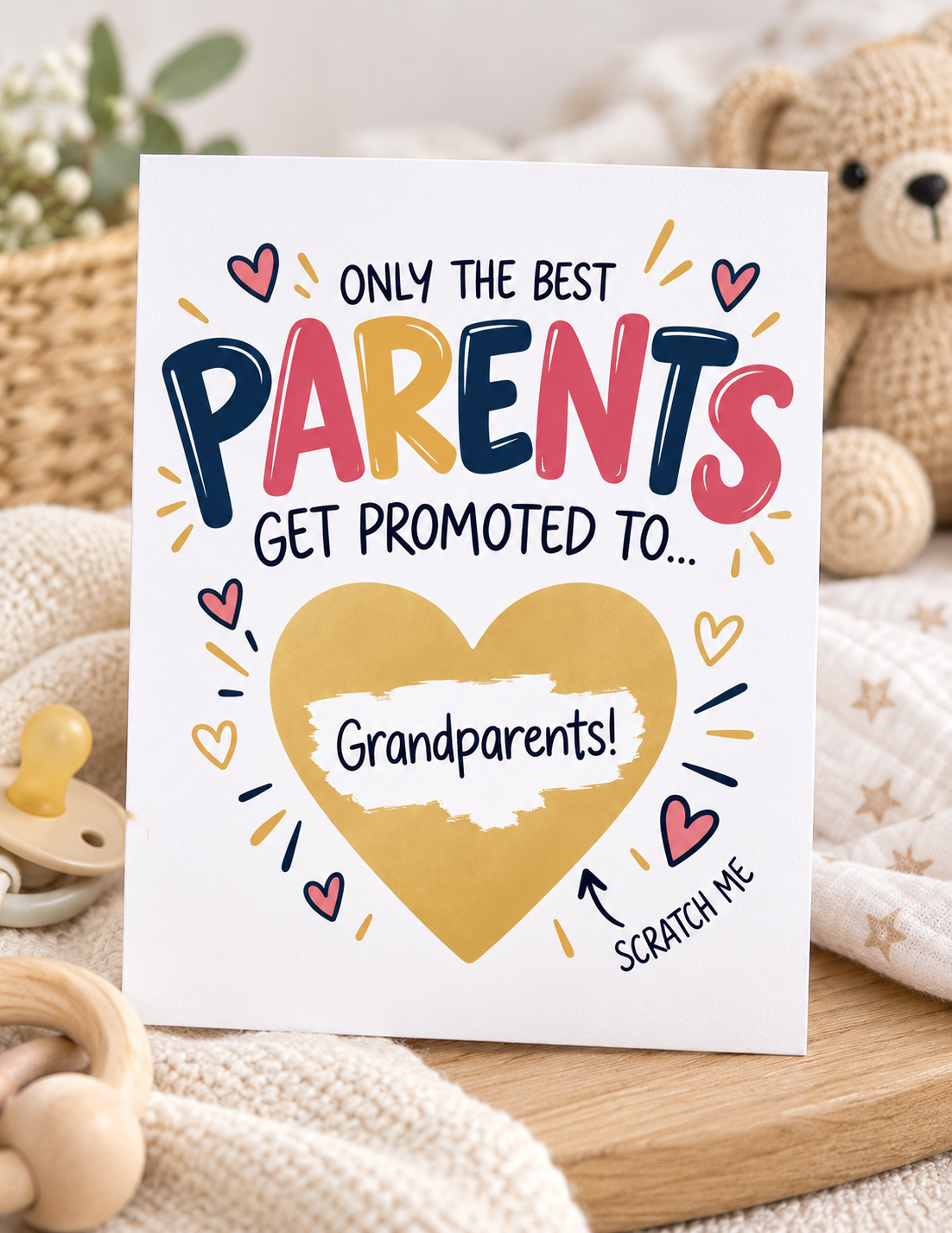 Pregnancy Announcement Scratch Off Card Grandparents Reveal Baby Surprise Gift