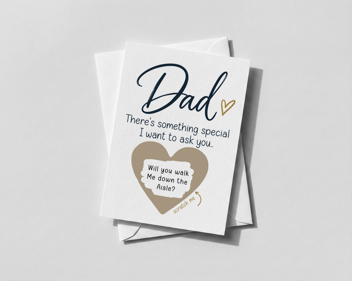 Dad Walk Me Down The Aisle Scratch Card Father Of Bride Wedding Gift Proposal