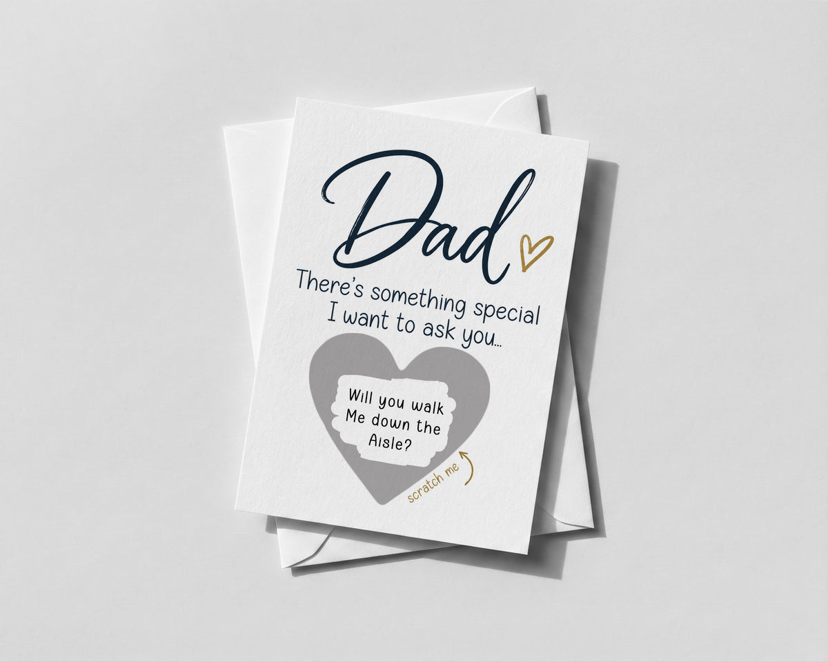 Dad Walk Me Down The Aisle Scratch Card Father Of Bride Wedding Gift Proposal