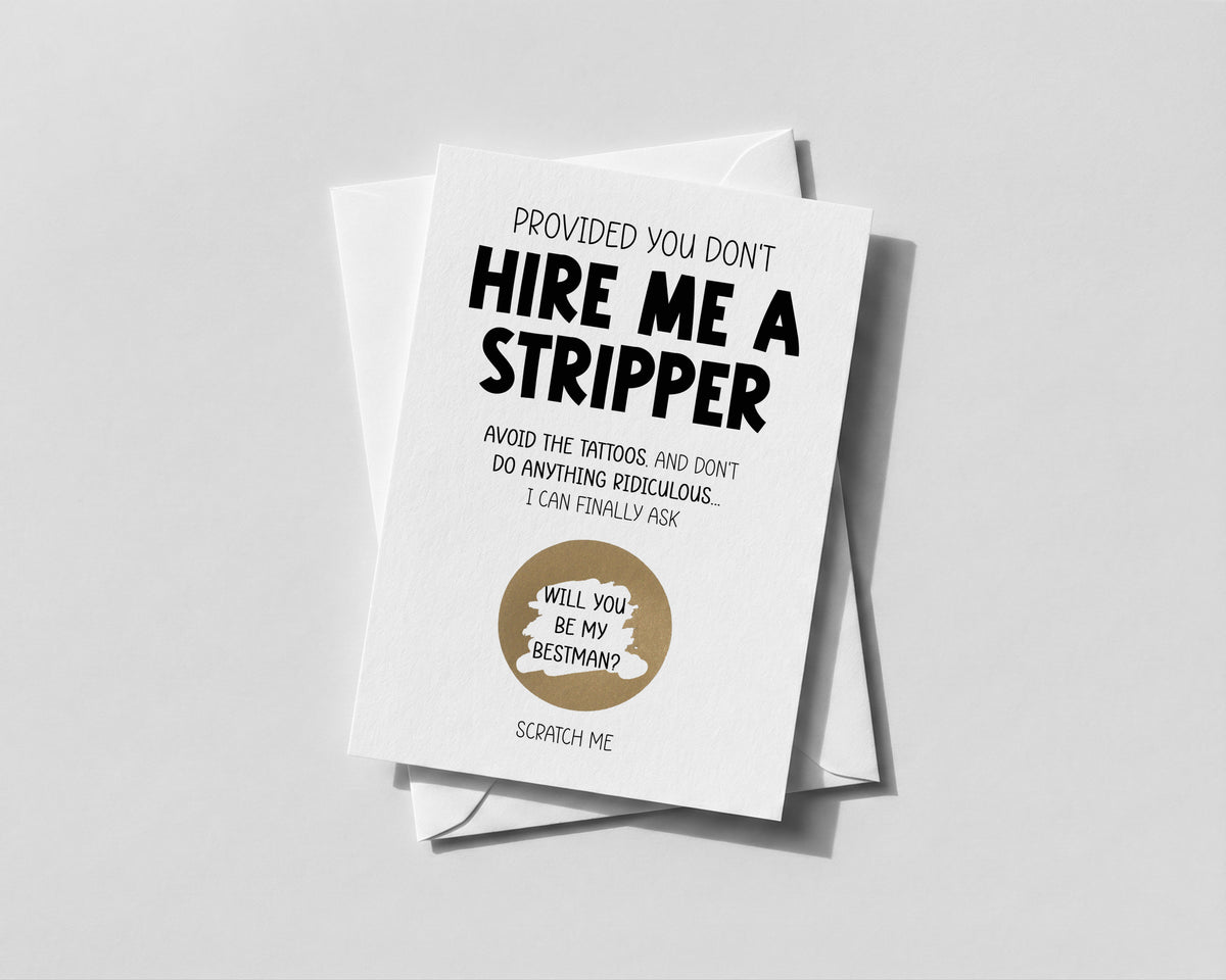 Funny Best Man Proposal Scratch‑Off Card • Personalised Groomsman or Usher Reveal