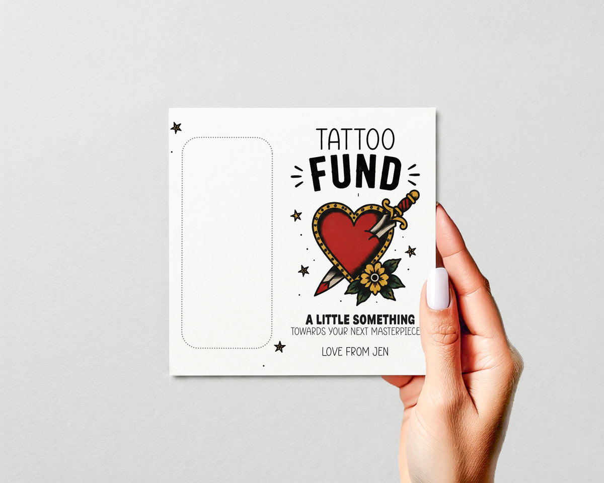 Personalised Tattoo Money Card – Custom Gift for Tattoo Lovers – Premium Cash Card for Tattoo Fund