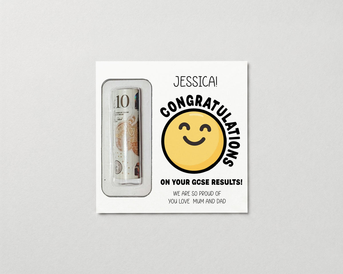 Personalised GCSE Results Money Gift Card • Exam Congratulations Gift Wallet